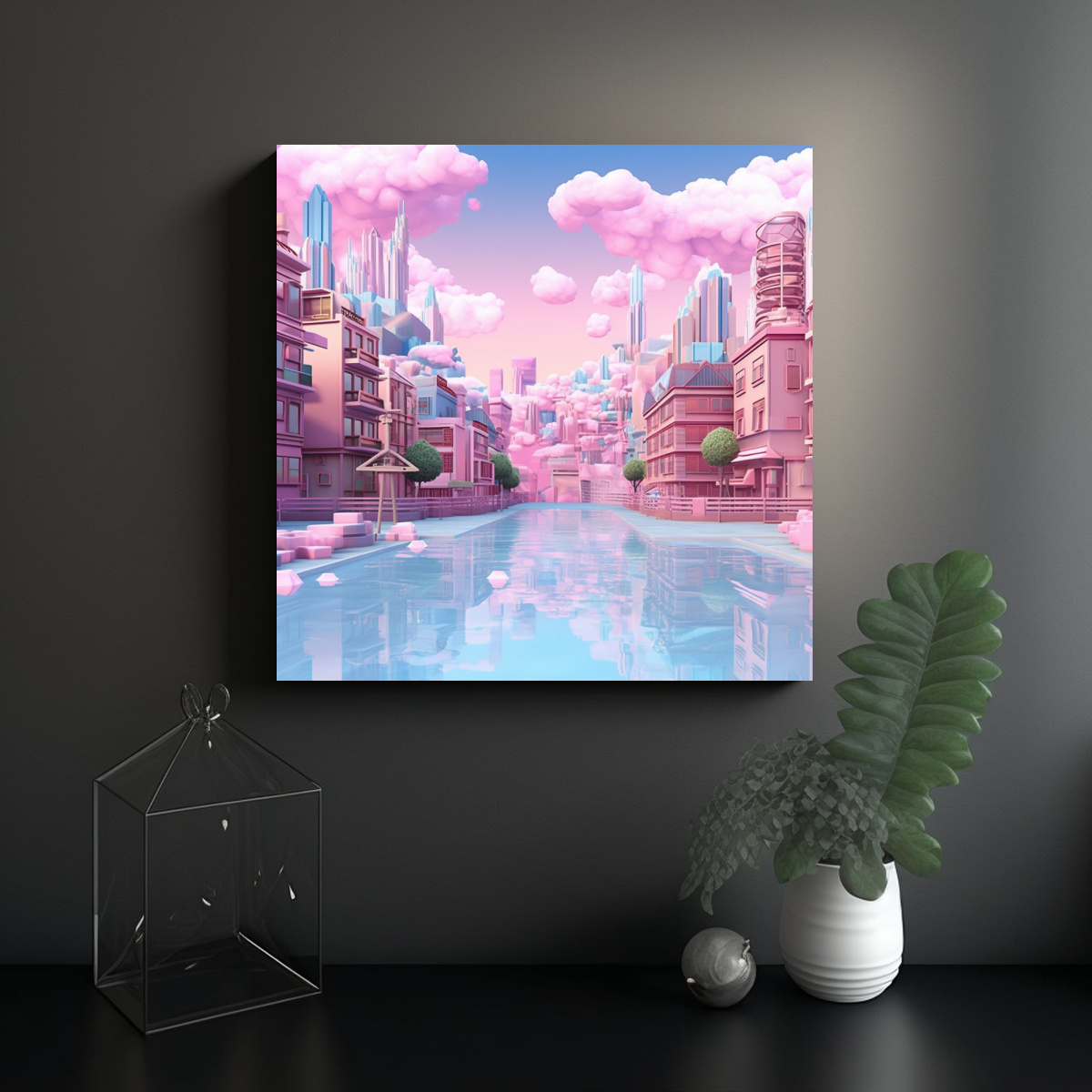 pinturas-abstractas-para-decorar-cuarto-ciudades-y-horizontes-3d-estilo-kawaii-1