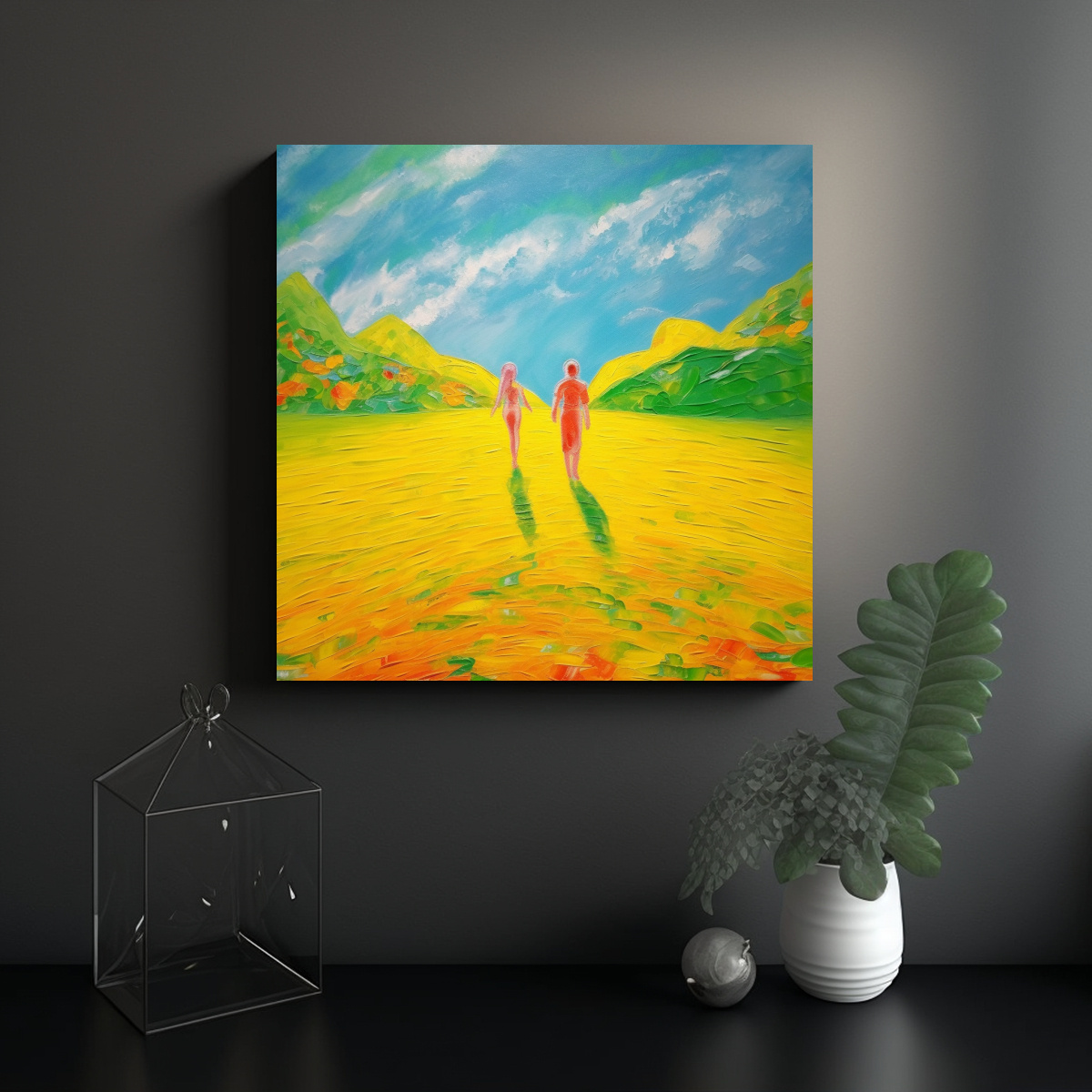 pinturas-de-decoraci-n-de-dos-amantes-paseando-bajo-el-sol-brillante-1-1