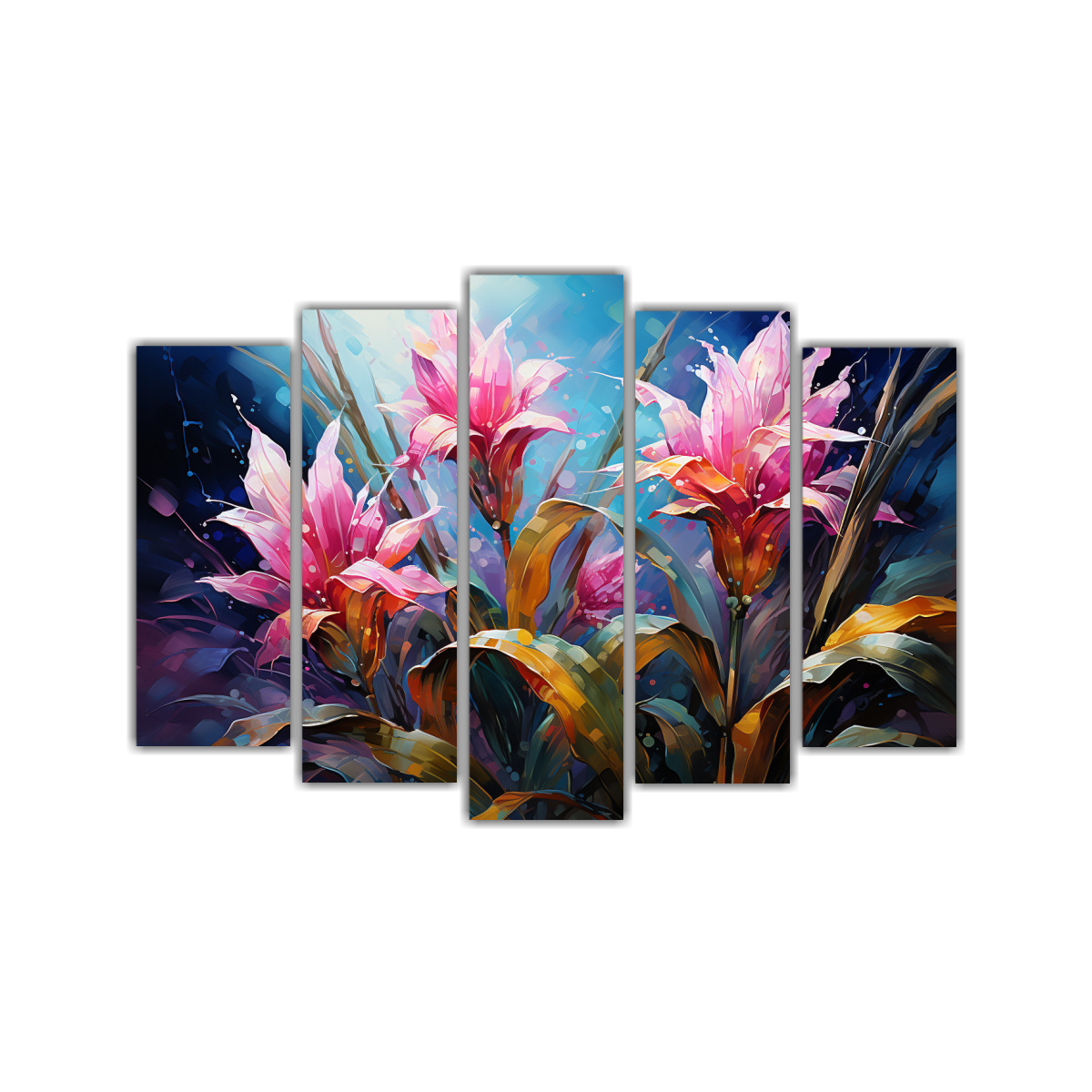 pinturas-de-decoraci-n-en-lienzo-de-ma-z-morado-y-azul-con-formas-simples