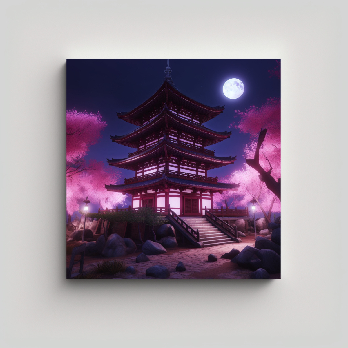 pinturas-de-decoraci-n-japonesa-paisaje-templo-luces-tenues-p-rpura-detalles-impresionantes