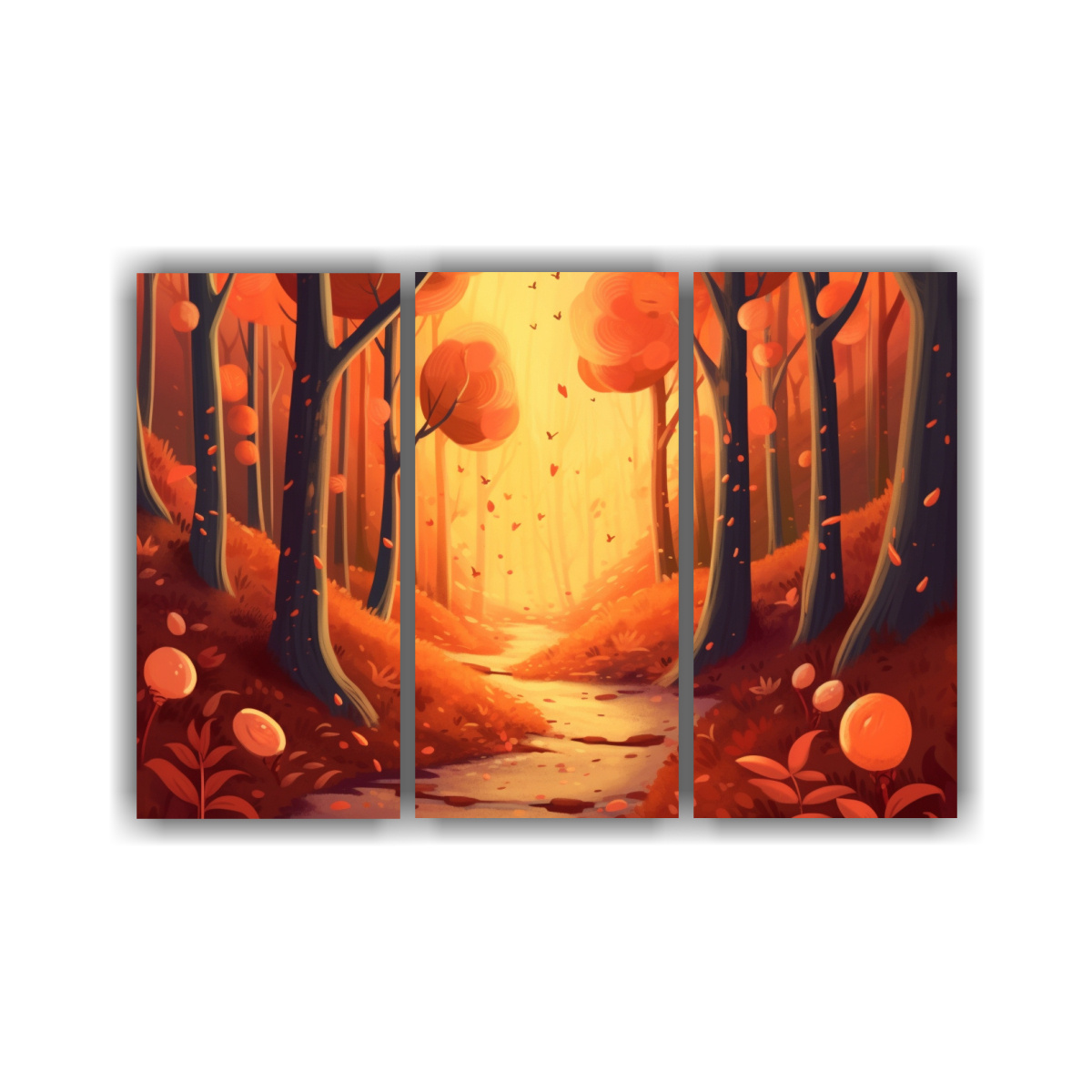 pinturas-de-decoraci-n-para-un-bosque-whimsical-con-rboles-altos