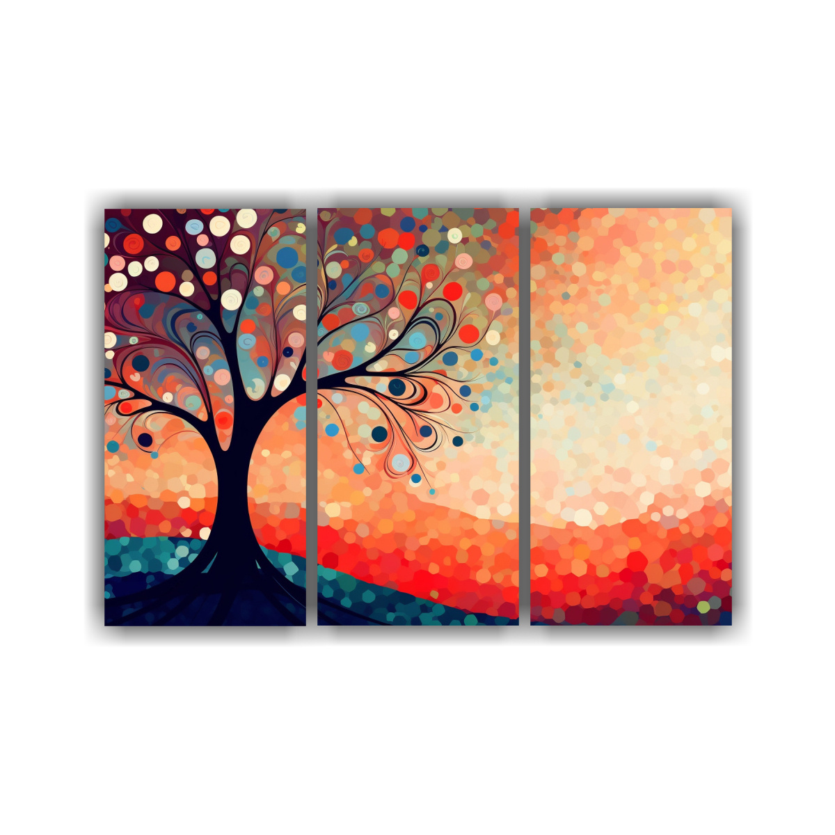 pinturas-decorativas-abstractas-con-rboles-luminosos