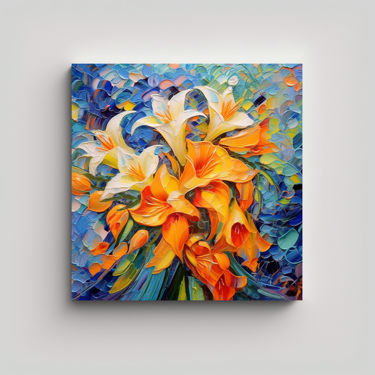 pinturas-decorativas-de-flores-abstractas-en-tonos-naranja-y-amarillo