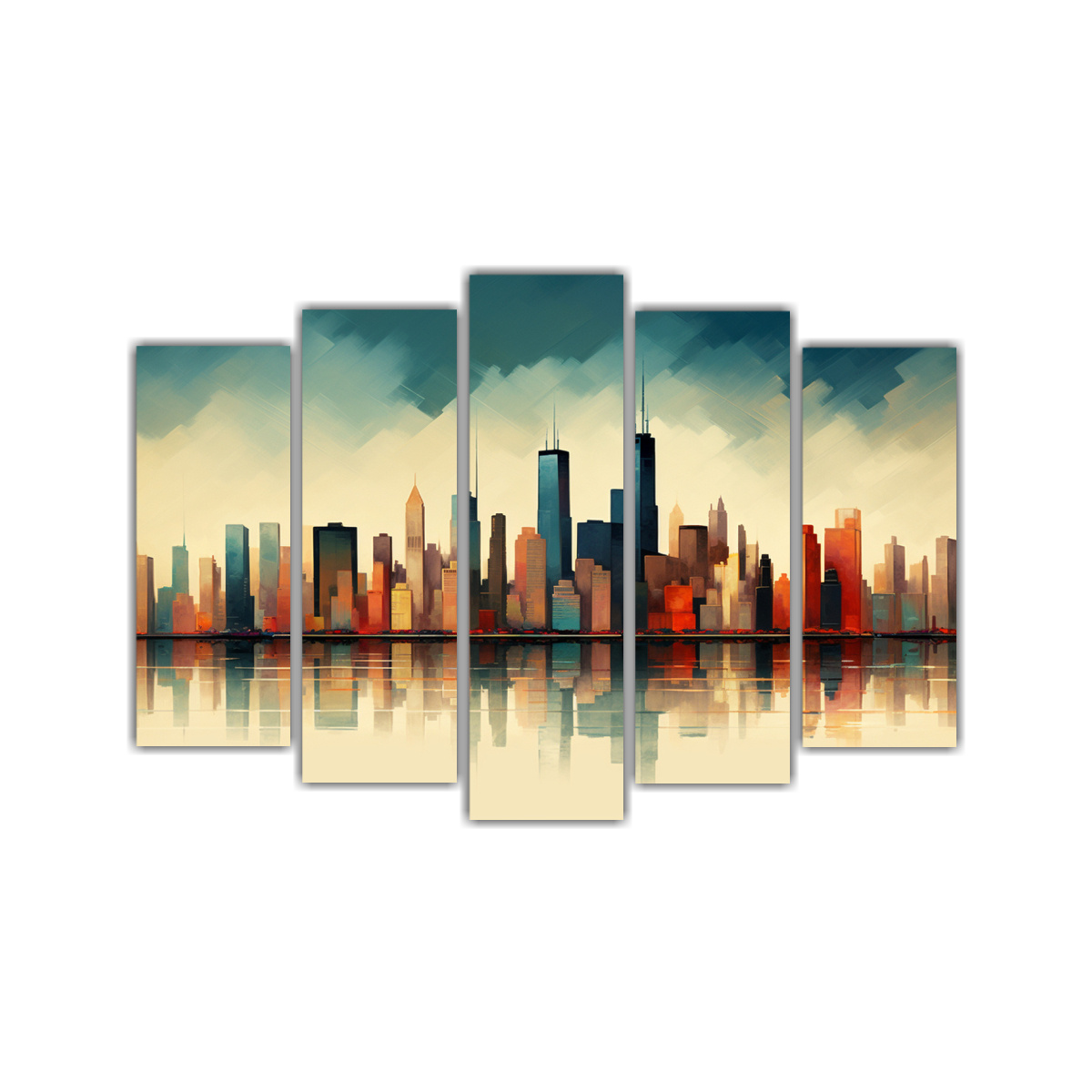 pinturas-decorativas-de-hermoso-pop-art-del-skyline-de-nueva-york-