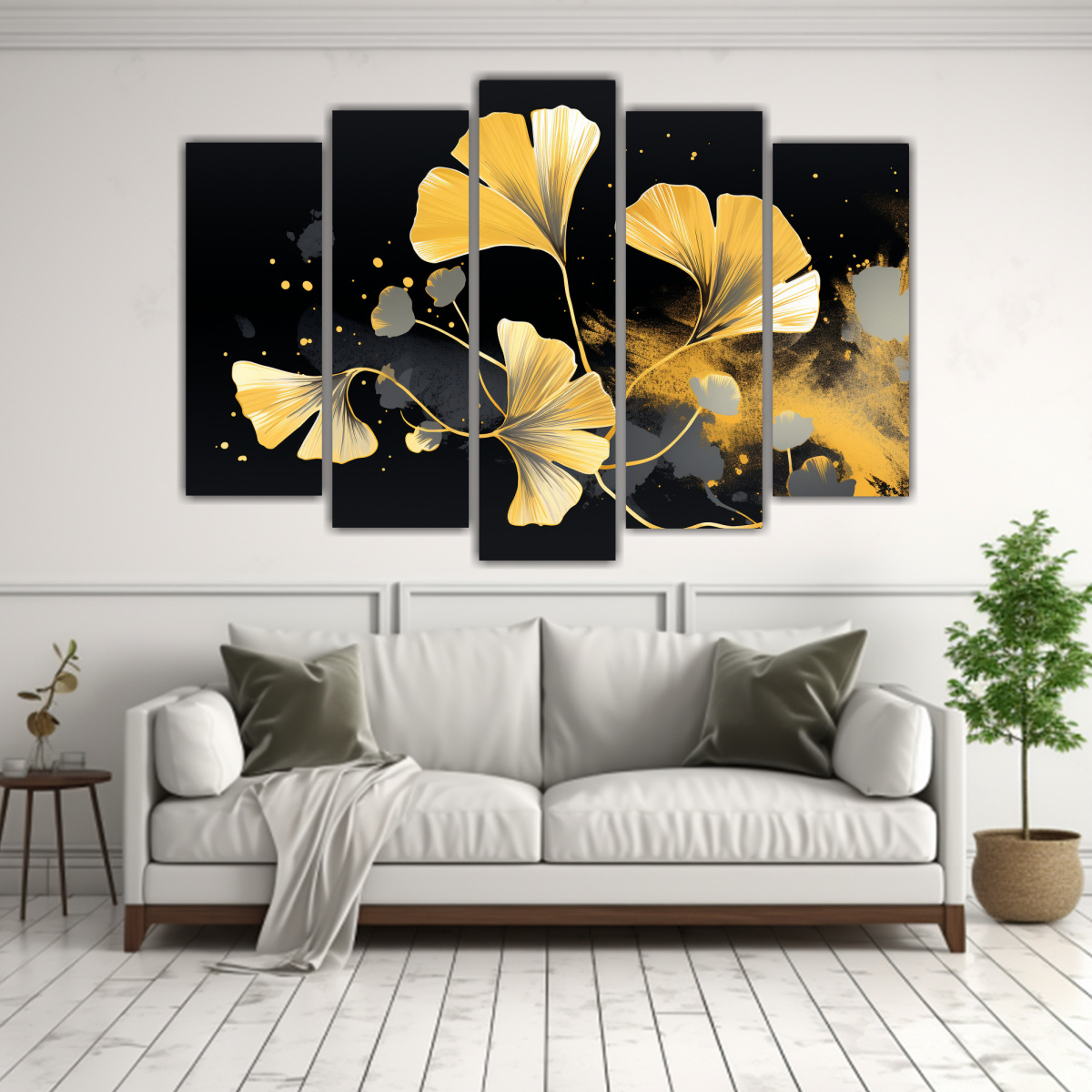 pinturas-decorativas-de-hojas-de-ginkgo-en-dorado-y-negro-atmosfera-neonoir-1