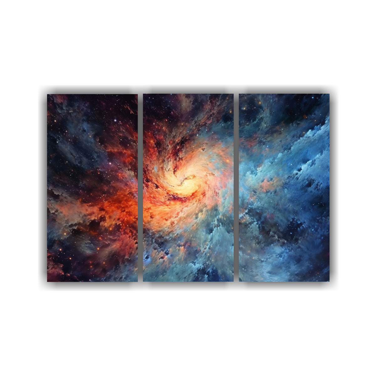 pinturas-decorativas-de-tr-ptico-de-tela-con-nebulosa-giratoria-en-la-galaxia