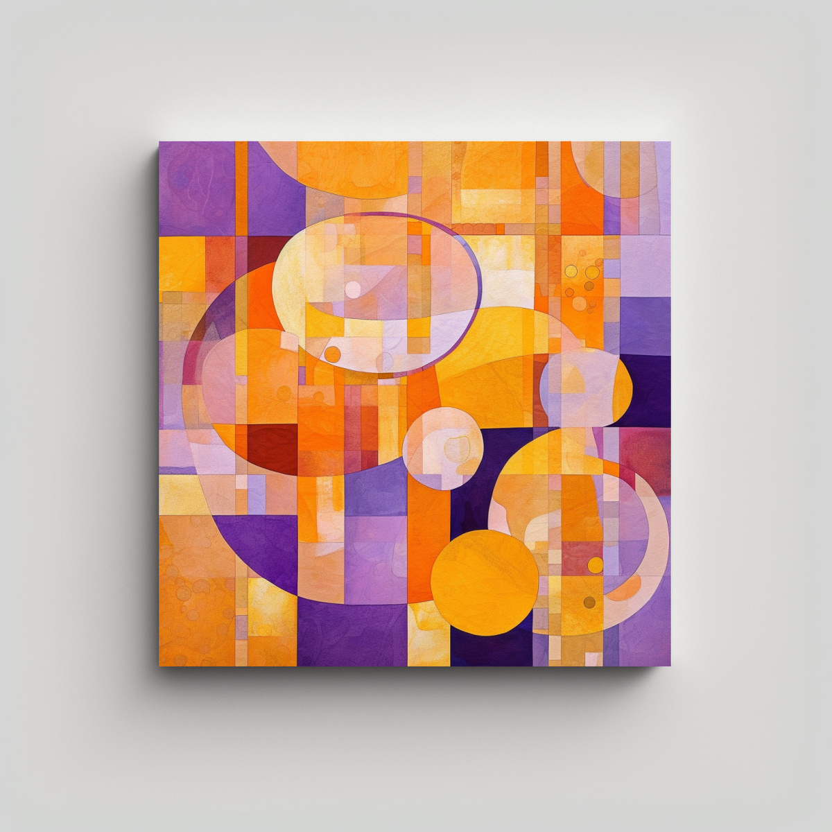 pinturas-decorativas-en-tela-con-dise-o-bohemio-en-formas-modernas-p-rpura-amarillo-y-naranja