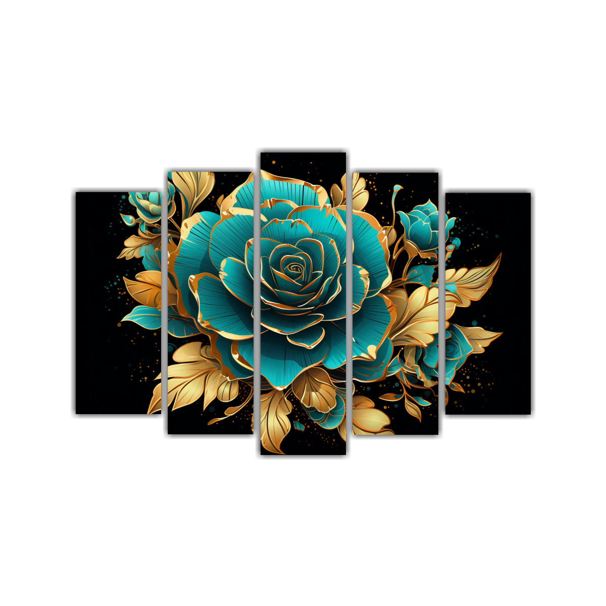 pinturas-decorativas-en-turquesa-y-dorado-para-plantas-suculentas-