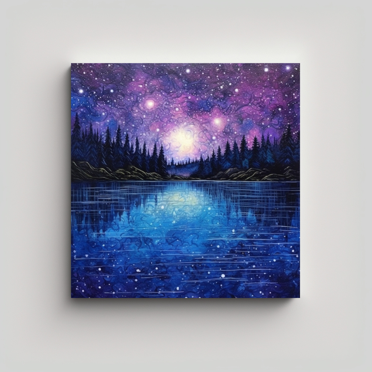 pinturas-decorativas-horizontales-en-tonos-azul-intenso-y-p-rpura-con-destellos-de-lago-y-estrellas-