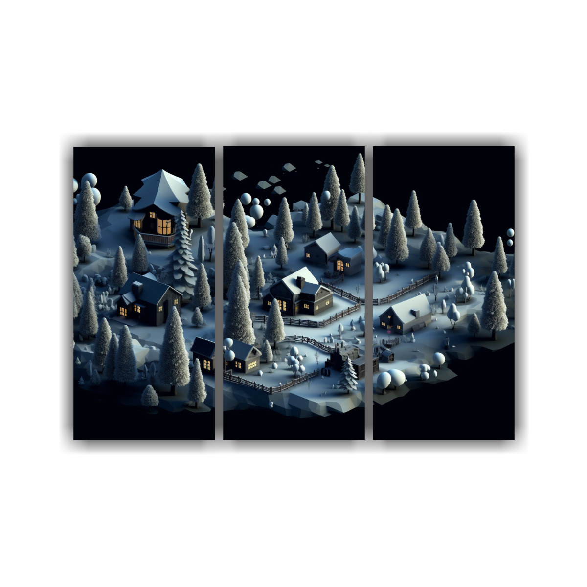 pinturas-decorativas-isom-tricas-en-lienzo-para-regalo-con-paisaje-nevado-sobre-fondo-negro-s-lido-