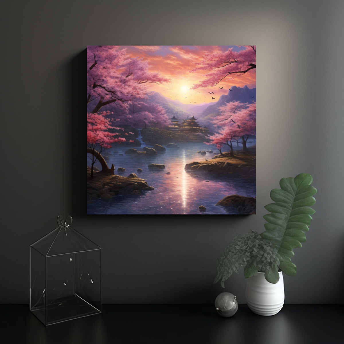 pinturas-decorativas-modernas-realismo-de-jap-n-con-flores-de-cerezo-1-1