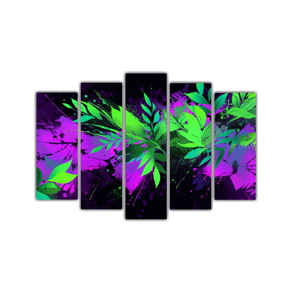 pinturas-decorativas-neonoir-en-verde-y-morado-para-cinco-cuadros-c-lidos-