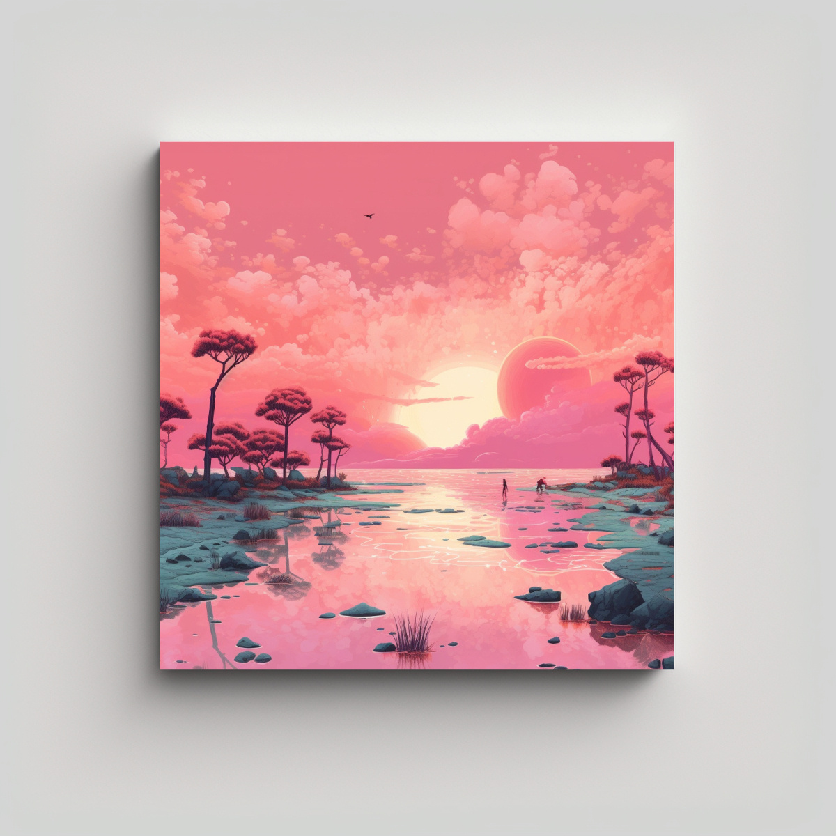 pinturas-decorativas-originales-del-cielo-rosa