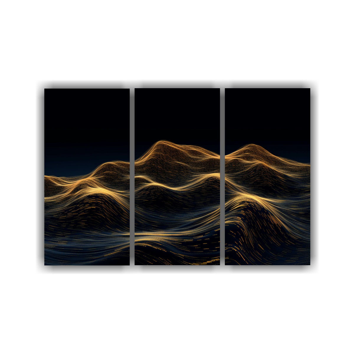 pinturas-decorativas-tres-composiciones-de-impacto-visual-en-tonos-dorados-sobre-cielo-azul-oscuro