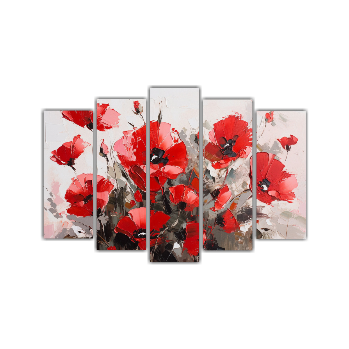 pinturas-en-lienzo-estilo-r-flores-rojas-en-bastidor-set-5-telas-calidad-