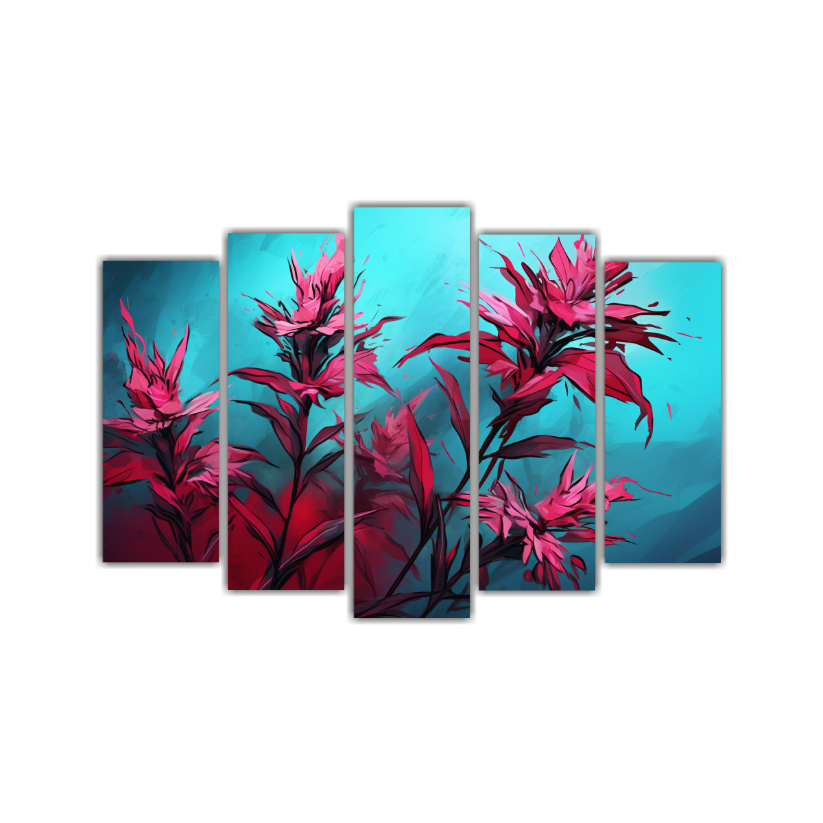 pinturas-horizontales-econ-micas-en-fireweed-y-turquesa-para-decoraci-n-neonoir