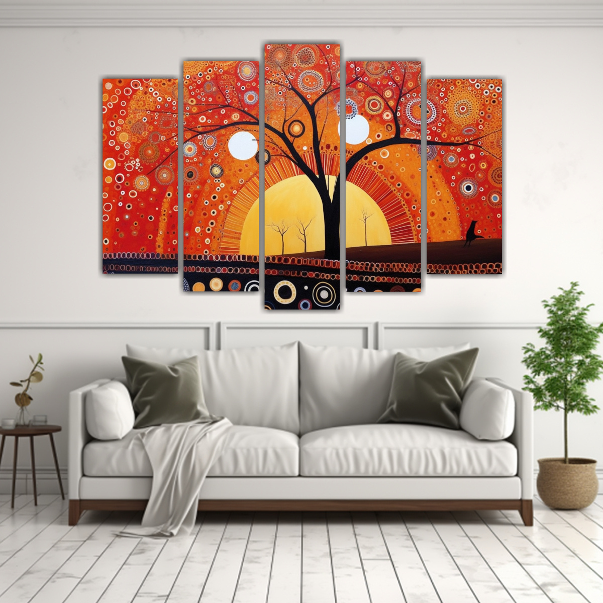 pinturas-minimalistas-en-lienzo-con-rbol-rojonaranja-y-plata-1-1