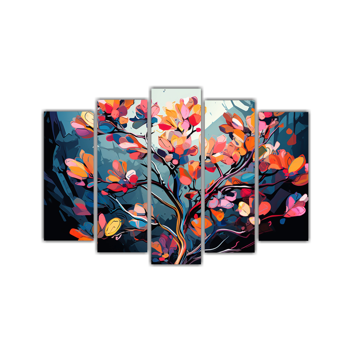 pinturas-modernas-reflejo-de-un-rbol-de-madro-o-en-colores-vibrantes