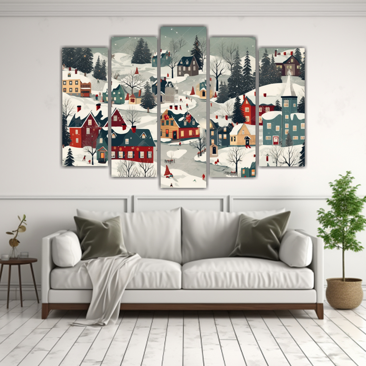 venta-de-5-lienzos-de-tela-de-arte-callejero-americano-en-pueblo-nevado-decoraci-n-de-lienzo-1-1