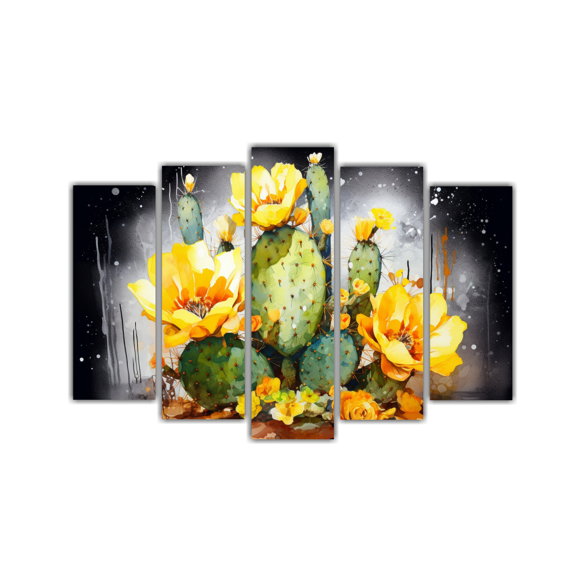 venta-de-cuadros-de-cactus-en-amarillo-y-blanco-ambiente-neonoir