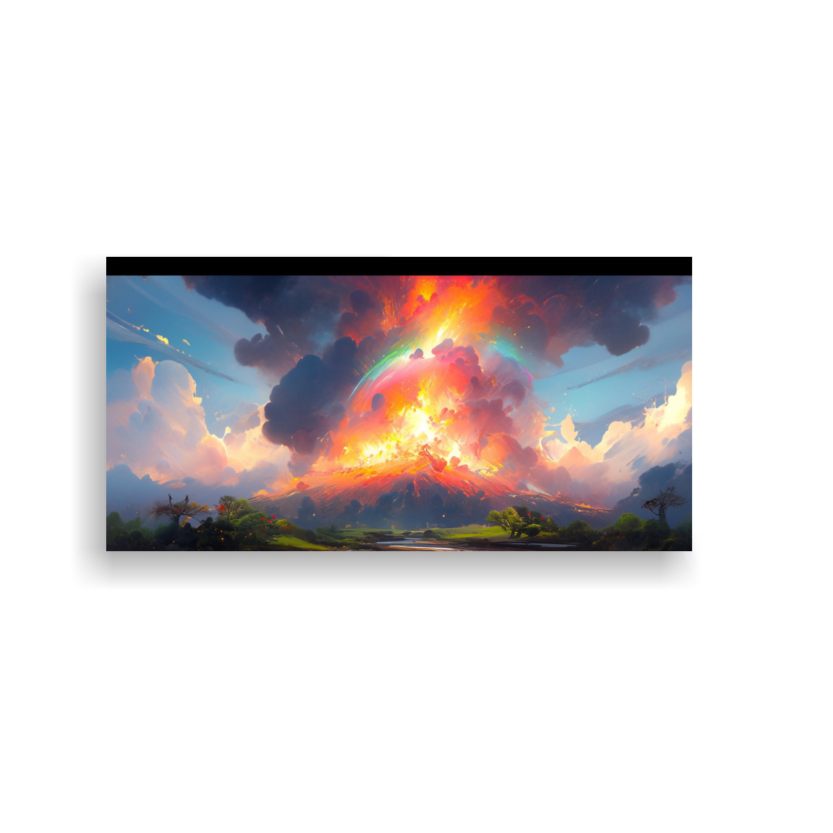 arte-abstracto-de-volc-n-con-arco-ris-y-colores-verdes