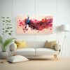 arte-de-pared-peacock-en-colores-marr-n-y-rosa-estilo-neo-pop-1-1