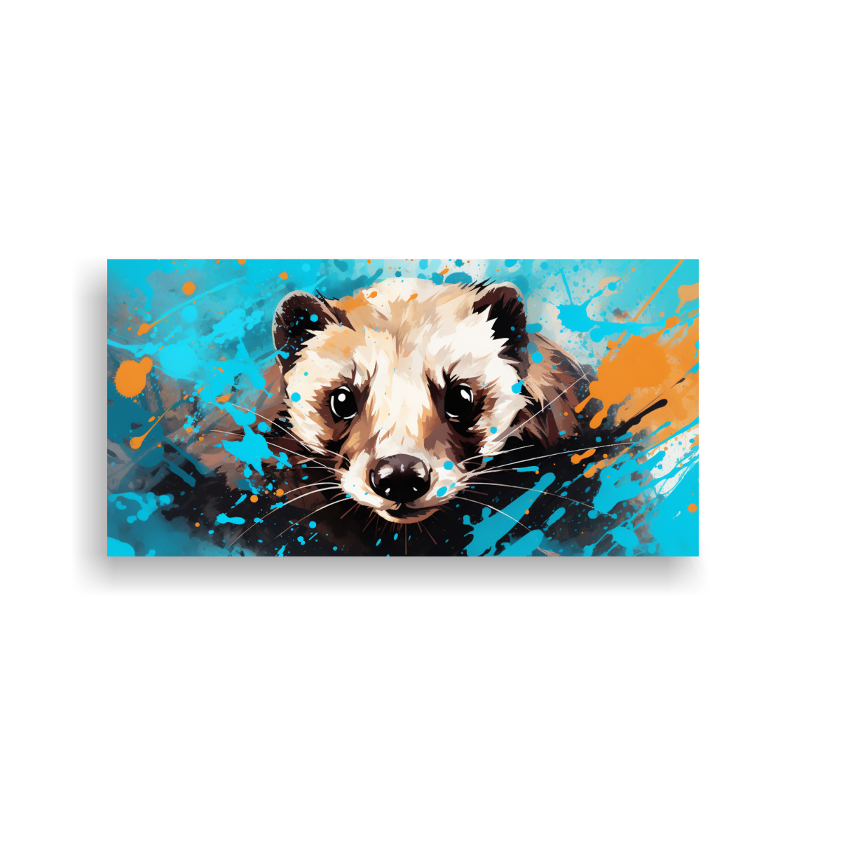 cuadro-abstracci-n-surrealista-ferret-en-tonos-marr-n-y-turquesa-neo-pop-arte