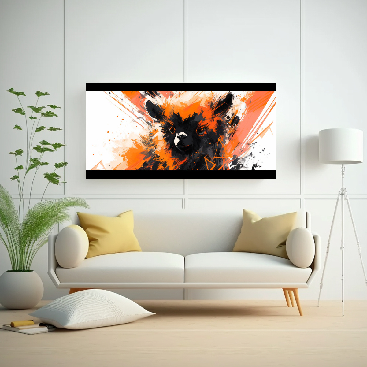 cuadro-abstracto-alpaca-en-colores-naranja-y-negro-para-dormitorio-1