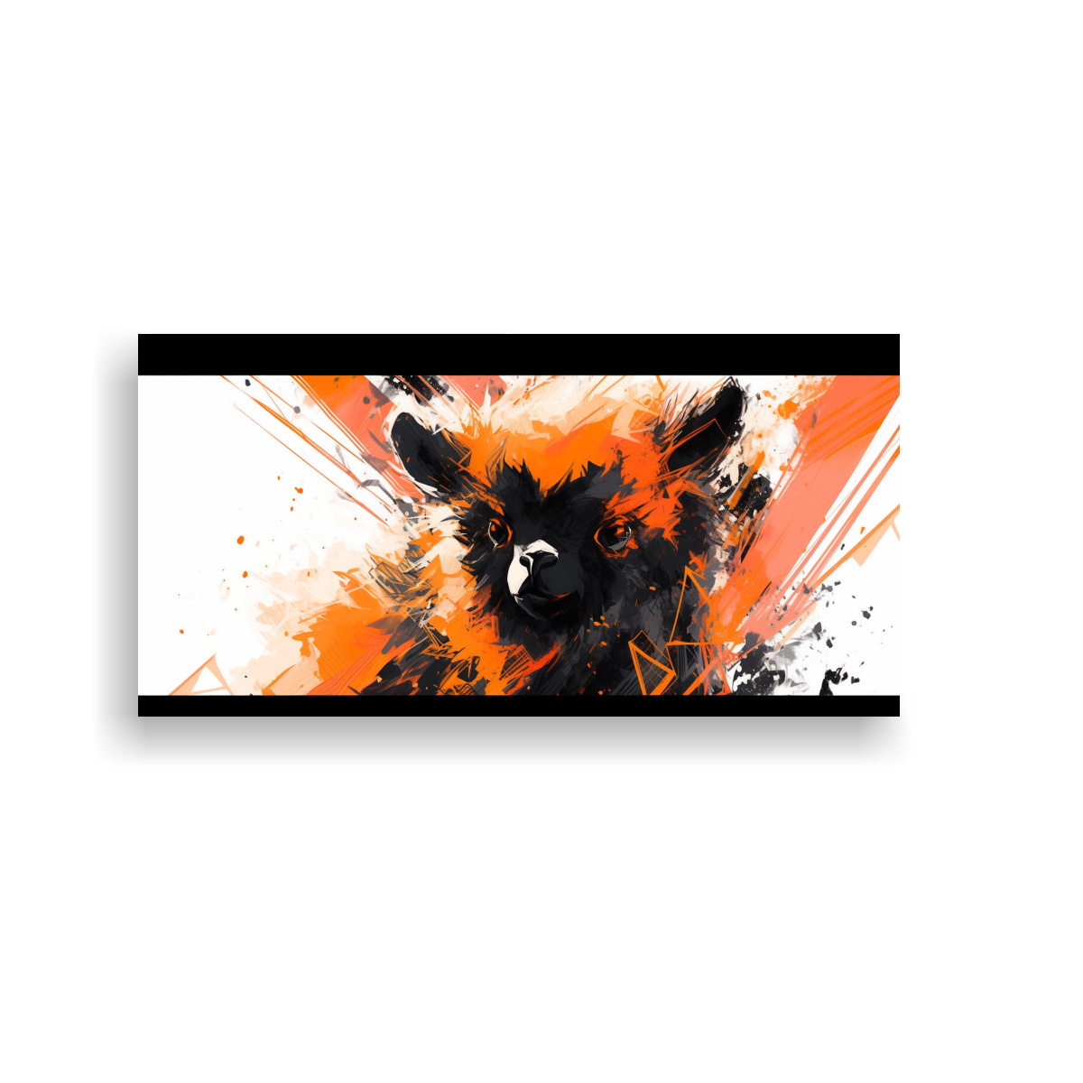 cuadro-abstracto-alpaca-en-colores-naranja-y-negro-para-dormitorio