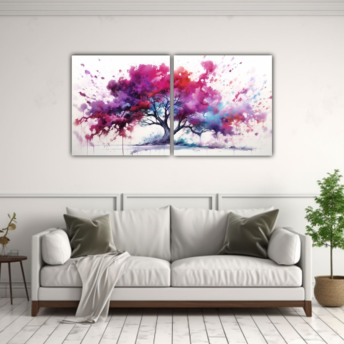 cuadro-abstracto-morado-y-rosa-de-un-rbol-holly-en-bastidor-set-de-2-telas-1