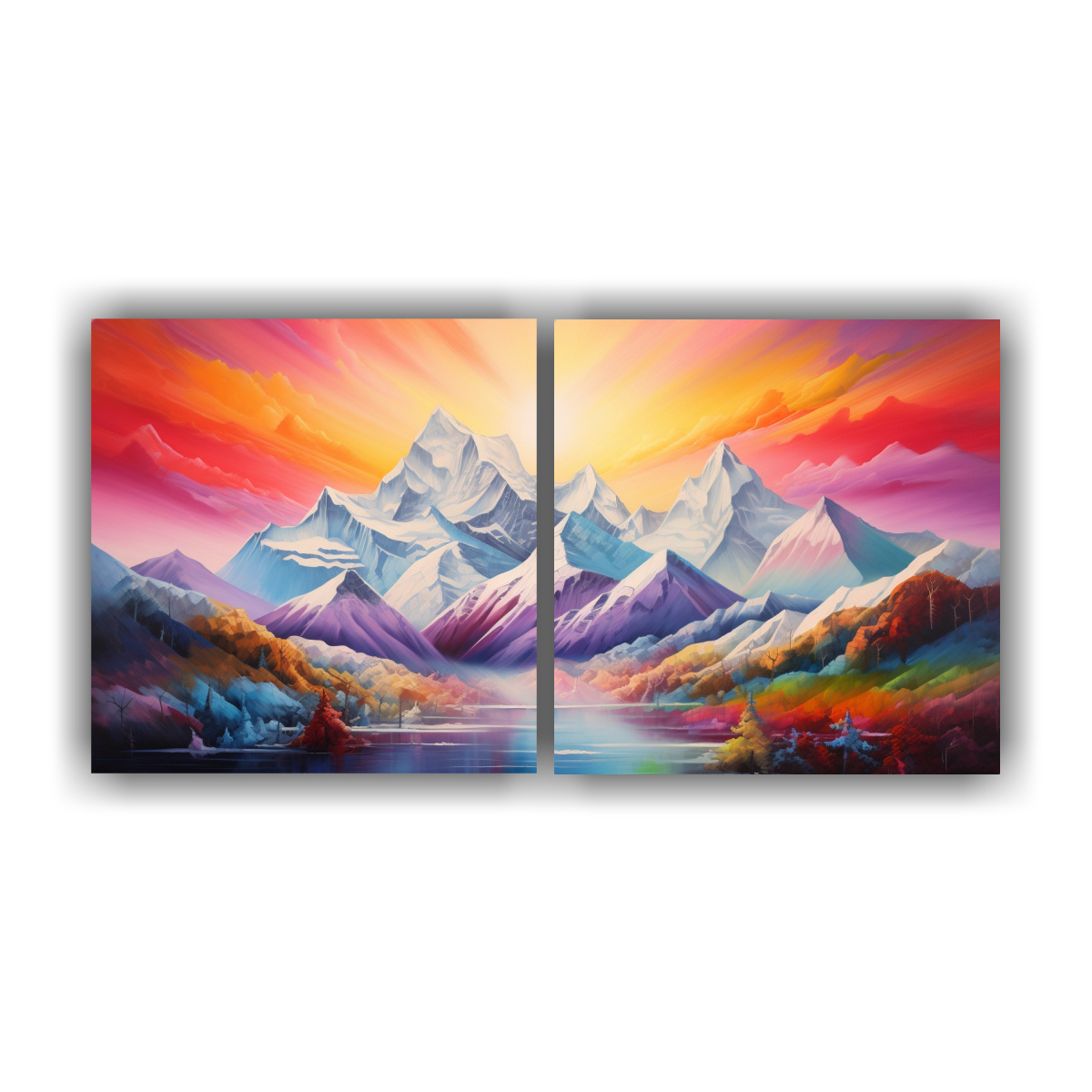 cuadro-alegre-de-monta-as-nevadas-con-arco-ris-y-colores-rojos