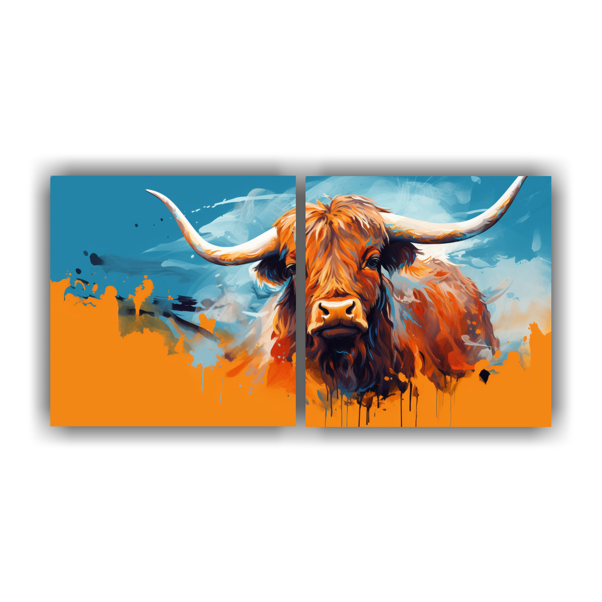 cuadro-arte-pared-movimiento-yak-vibrantes-colores-pop-art-naranja