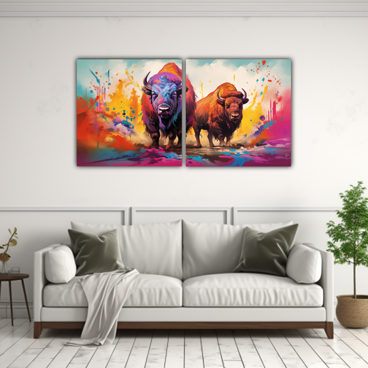 cuadro-bison-y-b-falo-en-colores-vibrantes-y-pastel-1