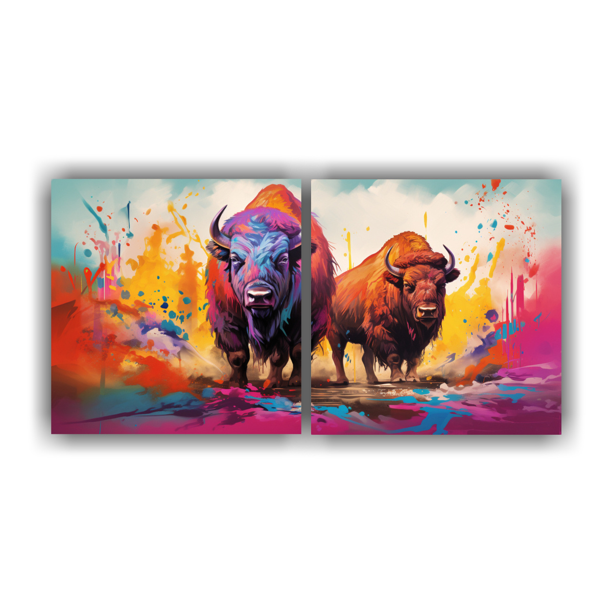 cuadro-bison-y-b-falo-en-colores-vibrantes-y-pastel