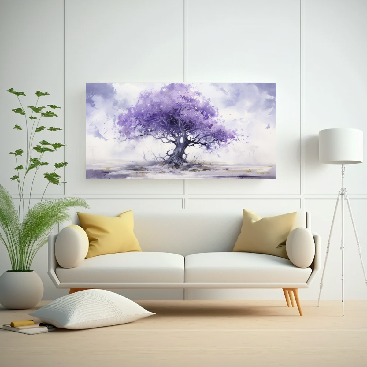 cuadro-conceptual-abstracto-de-un-roble-en-colores-morado-y-blanco-1
