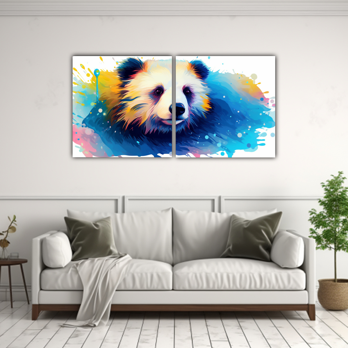 cuadro-de-arte-urbano-diptico-oso-perezoso-en-colores-leche-y-zafiro-1