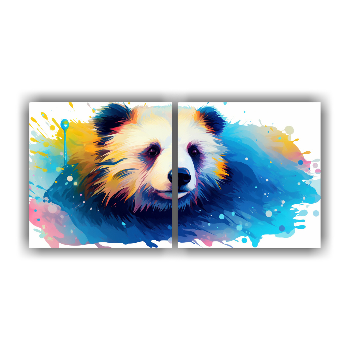cuadro-de-arte-urbano-diptico-oso-perezoso-en-colores-leche-y-zafiro