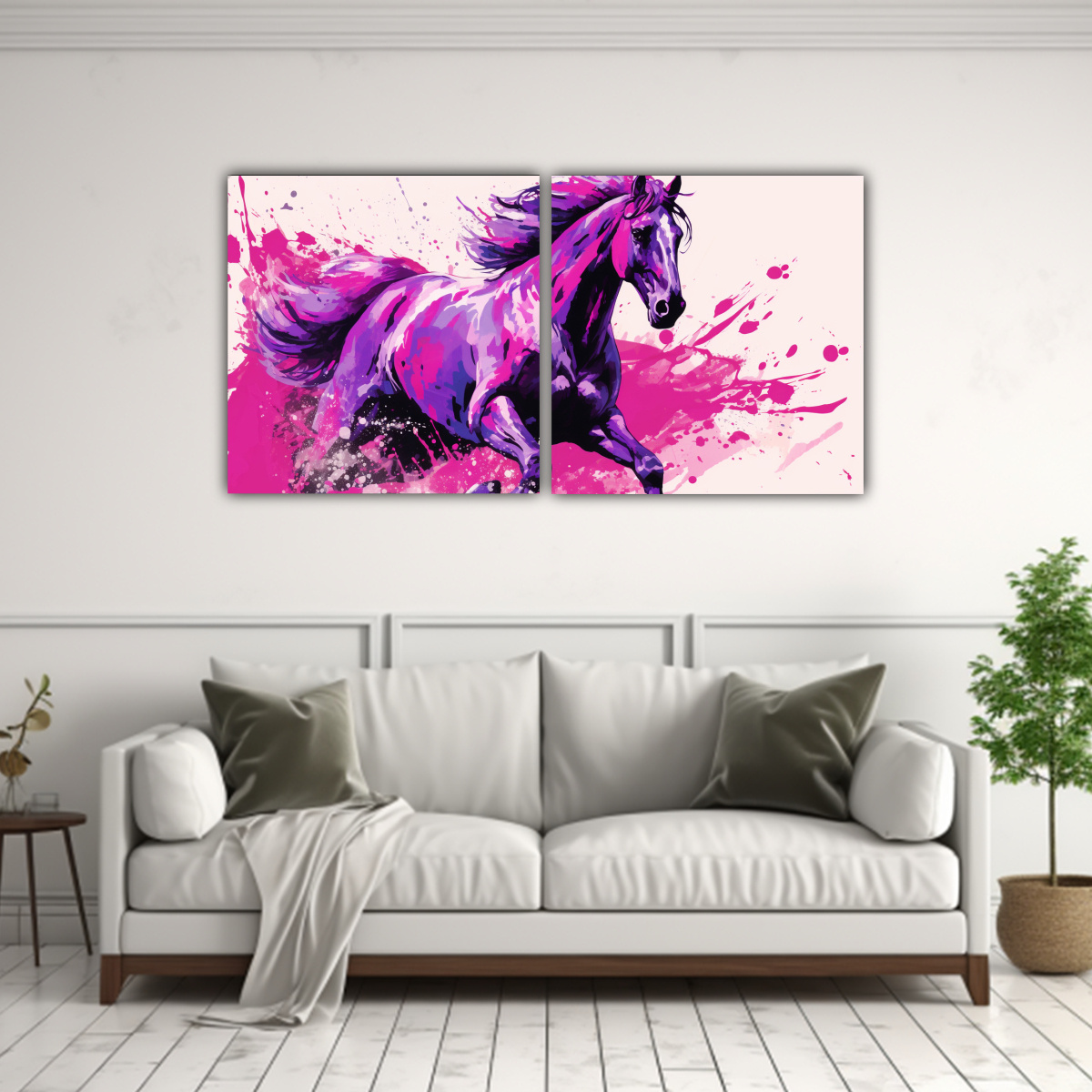 cuadro-de-caballo-pura-sangre-en-tonos-morados-arte-pop-neo-en-dos-lienzos-1