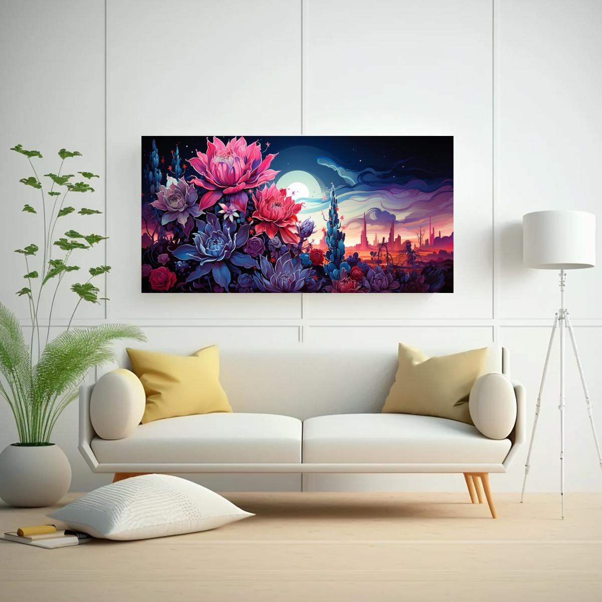 cuadro-de-cactus-en-tonos-morado-y-azul-atmosfera-neonoir-1