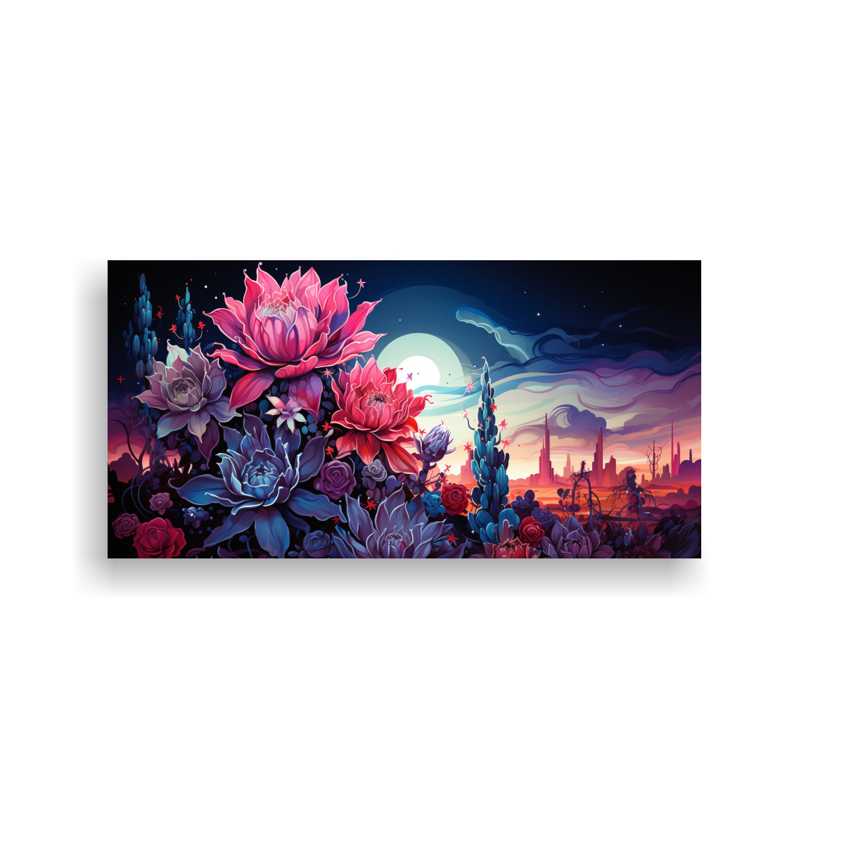 cuadro-de-cactus-en-tonos-morado-y-azul-atmosfera-neonoir