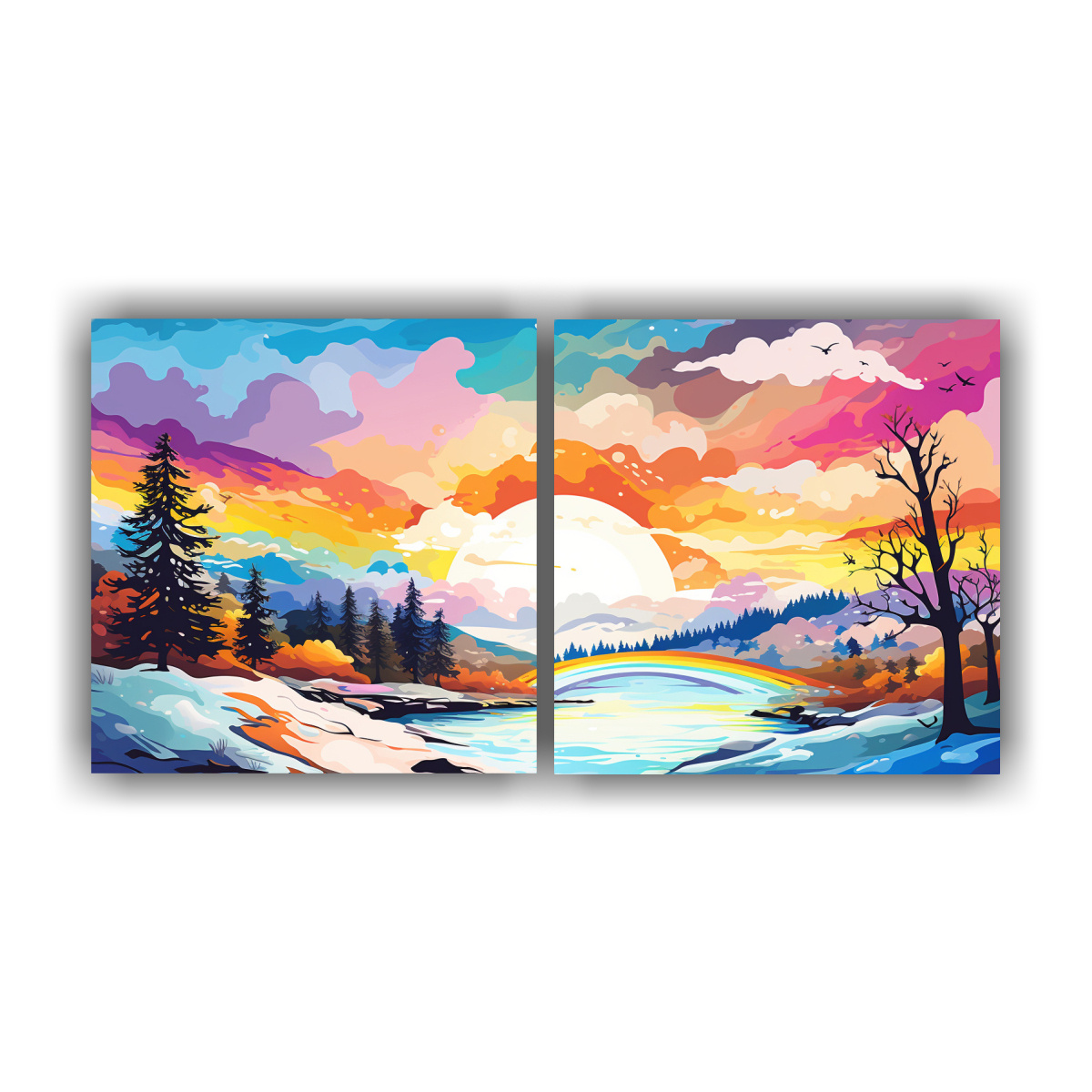cuadro-de-paisaje-invernal-con-colores-del-arco-ris