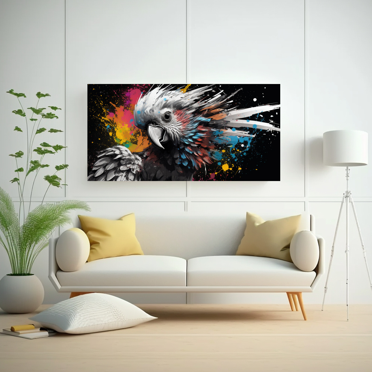 cuadro-de-pared-arte-original-cacat-a-en-blanco-y-negro-neo-pop-art-1-1