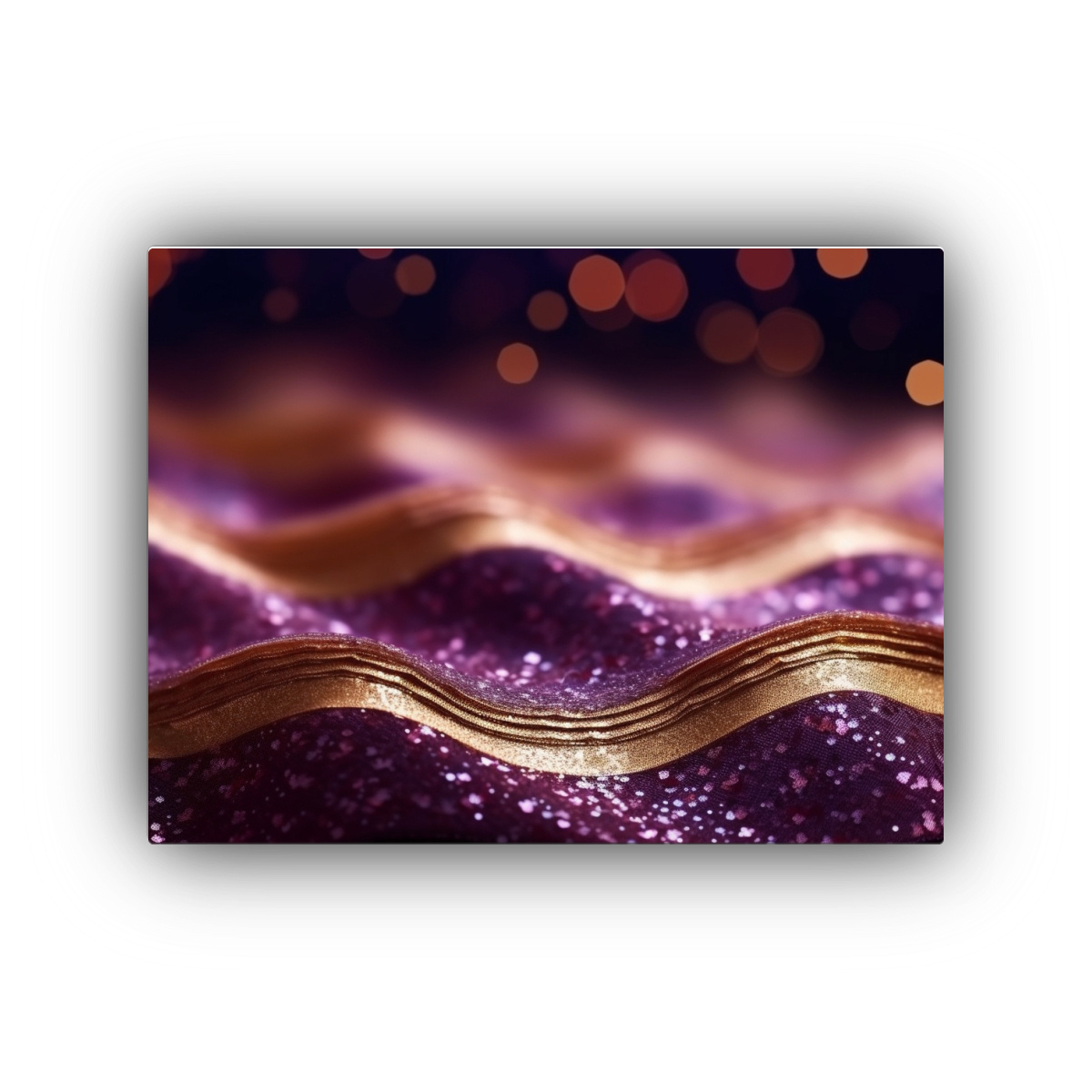 cuadro-de-tela-abstracto-moderno-con-ondas-brillantes-en-fondo-oscuro