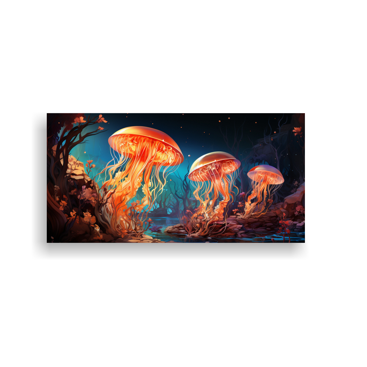 cuadro-decorativo-alegre-medusa-en-colores-deslumbrantes-y-marrones-arte-pop-neo-