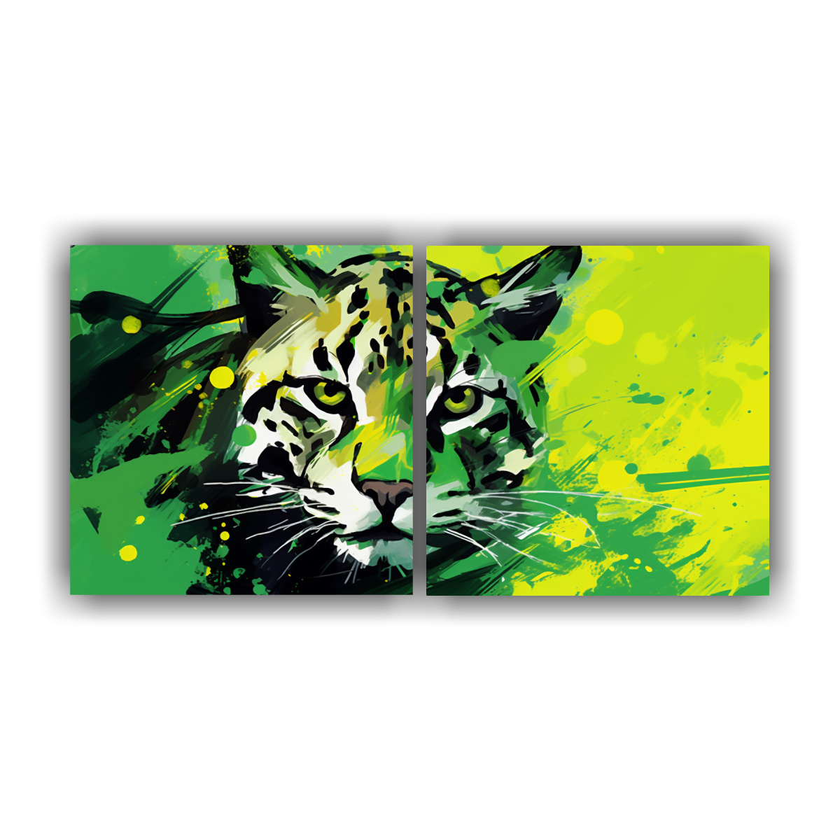 cuadro-decorativo-arte-de-pared-en-tonos-verdes-de-gato-salvaje-neo-pop-