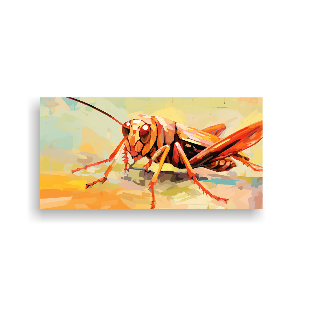 cuadro-decorativo-de-arte-pop-saltamontes-en-tonos-durazno-