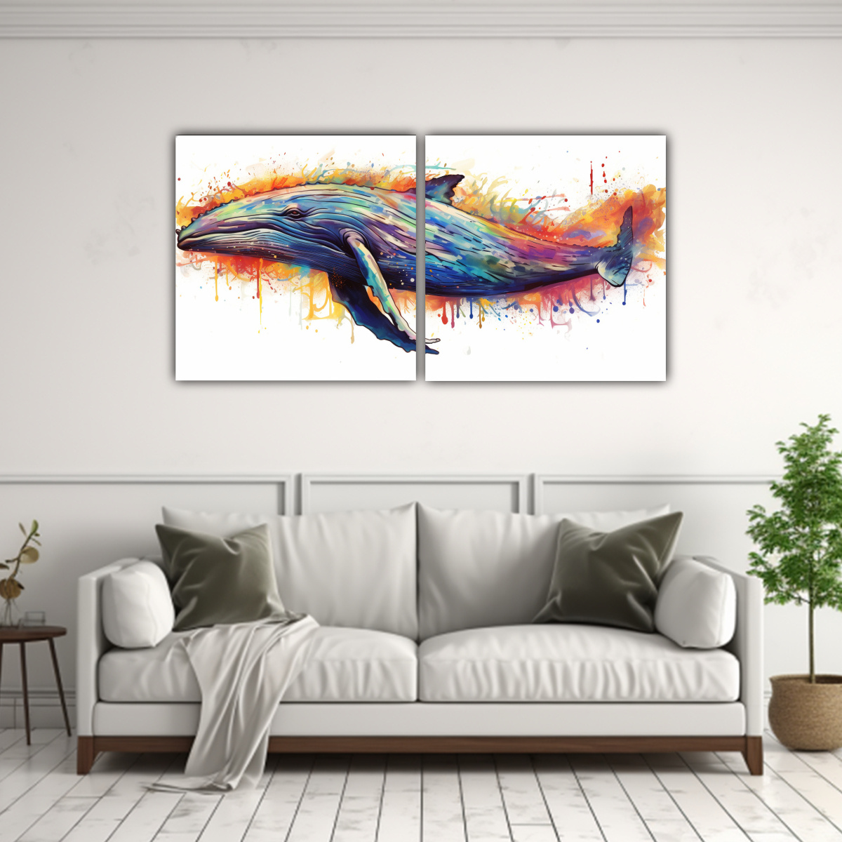 cuadro-decorativo-de-ballena-jorobada-en-colores-arco-ris-y-siena-1
