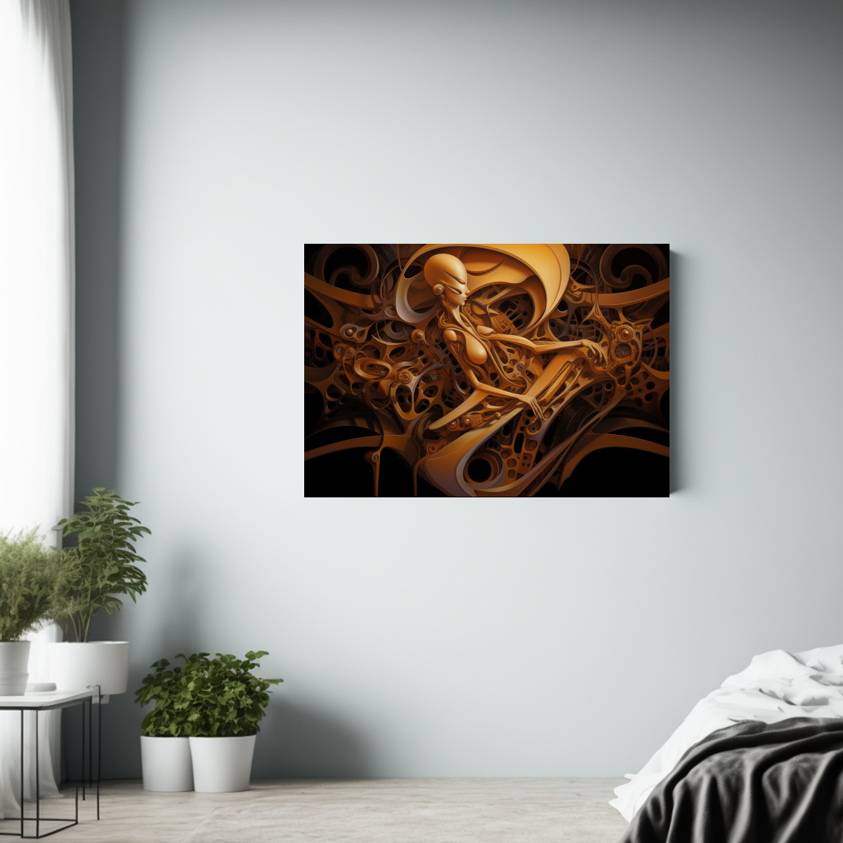 cuadro-decorativo-dormitorio-en-dorado-y-cobre-estilo-fractal-figurativo-1-1