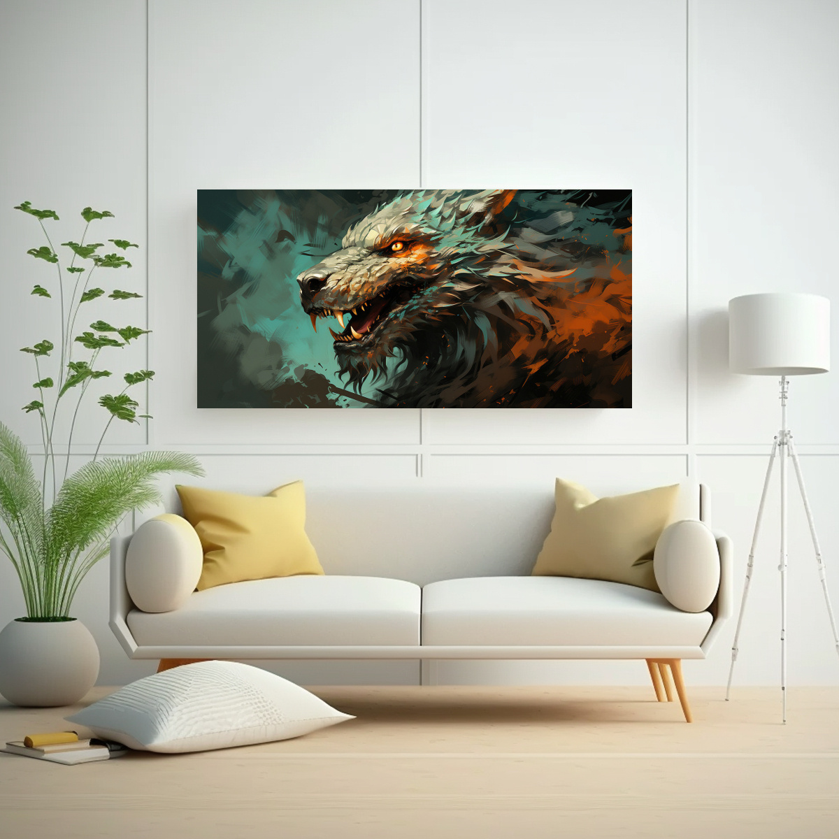 cuadro-decorativo-drag-n-verde-y-naranja-en-ambiente-neonoir-1