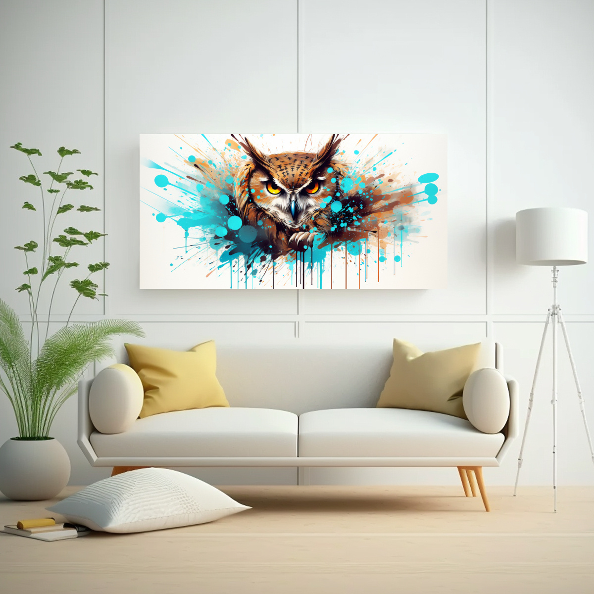 cuadro-decorativo-moderno-de-b-ho-en-colores-marr-n-y-turquesa-neo-pop-arte-1-1